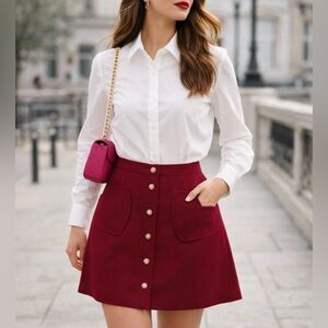 Kate Spade Red Heart Pocket A-Line Mini Skirt Size 14